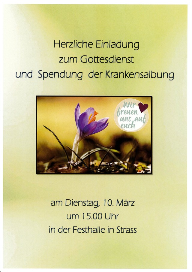 Gottesdienst mit Spendung der Krankensalbung