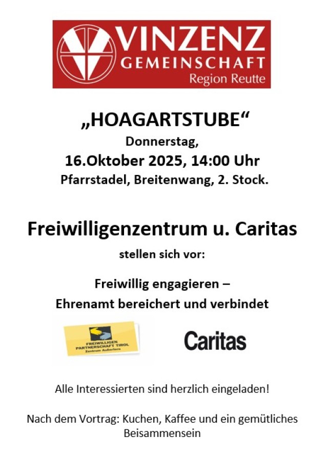 Hoagartstube - Vinzenzgemeinschaft Region Reutte