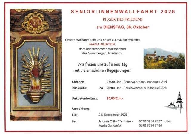 Senior:innenwallfahrt Maria Bildstein