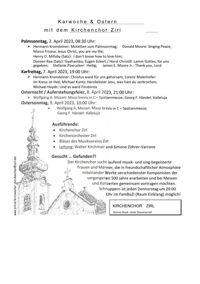 Kirchenmusik in der Karwoche-Ostern