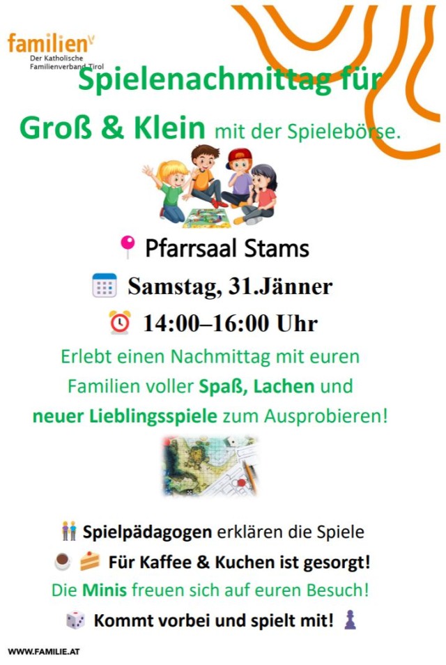 Spielenachmittag für Groß & Klein mit der Spielebörse.