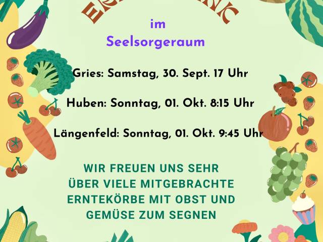 Erntedank, 1. Oktober 2023