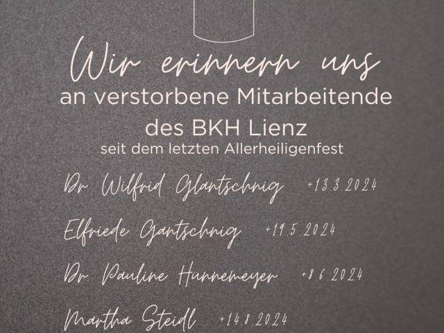 Gedenken an verstorbene Mitarbeitende des BKH Lienz