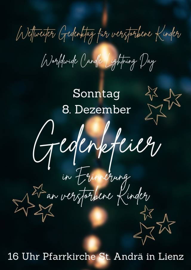 Gedenkfeier in Erinnerung an verstorbene Kinder - Worldwide Candle Lightning Day