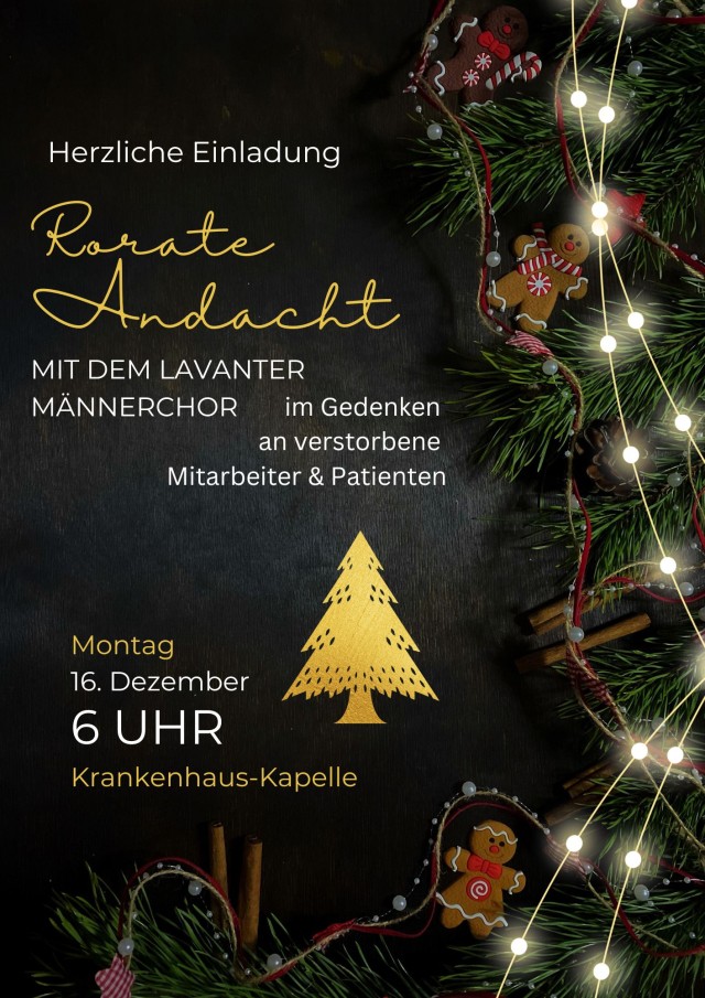 Rorateandacht mit Gedenken an alle verstorbenen Mitarbeiter und Patienten