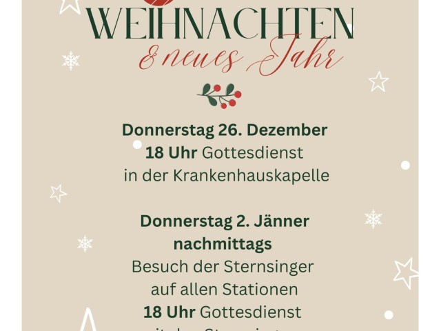 Weihnachtsfeiertage im Krankenhaus