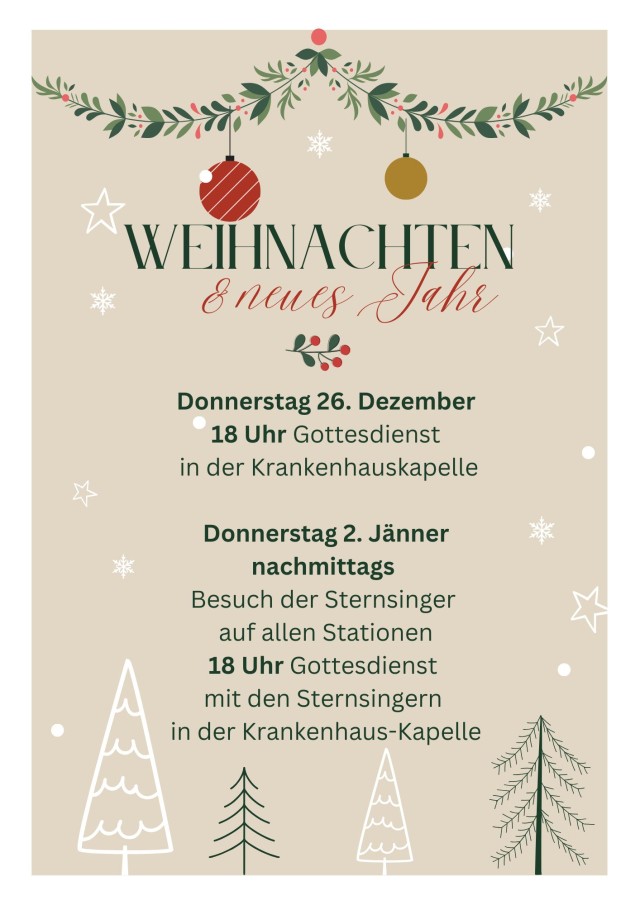 Weihnachtsfeiertage im Krankenhaus