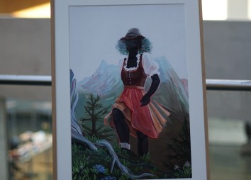 Das Bild "Die Tirolerin" der Ötztaler Künstlerin Lilee Imperator (Foto: Selin Wratschko)