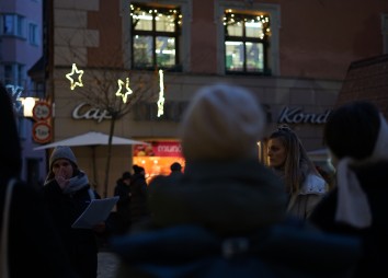 In den Gassen der Innsbrucker Altstadt beim Stadtrundgang "Innsbruck Postkolonial" (Foto: Selin Wratschko)