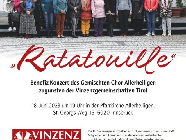 So, 18. Juni 2023, 19:00 Uhr Pfarrkirche Allerheiligen | Benefizkonzert für die Vinzenzgemeinschaft