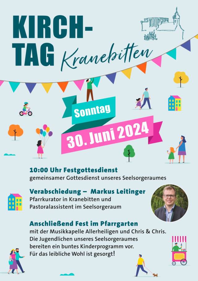 So, 30.06. 10:00 Uhr - Festgottesdienst in Kranebitten - anschließend Pfarrfest - kein GD in Allerheiligen