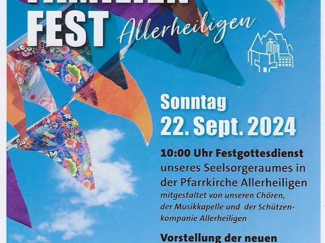 22.9. Pfarrfamilienfest in Allerheiligen