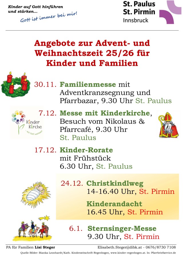 Advent und Weihnachten für Kinder und Familien