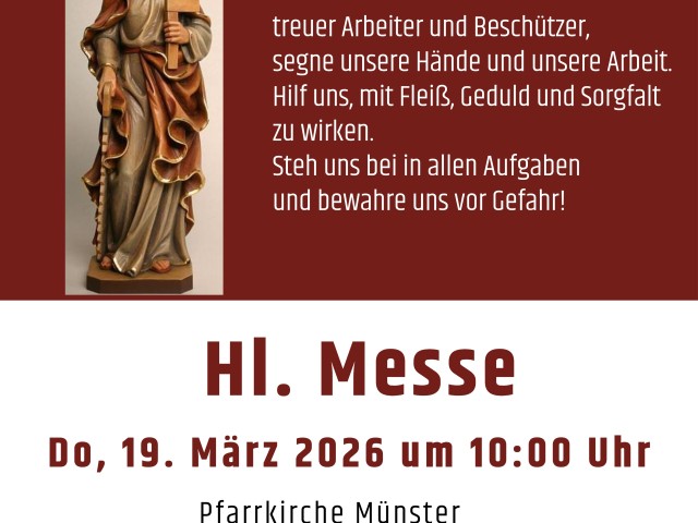 Hl. Josef - Do, 19. März um 10.00 Uhr Pfarrkirche Münster